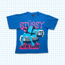 Charger l&#39;image dans la galerie, T-shirt bleu vintage Stüssy New York - Petit