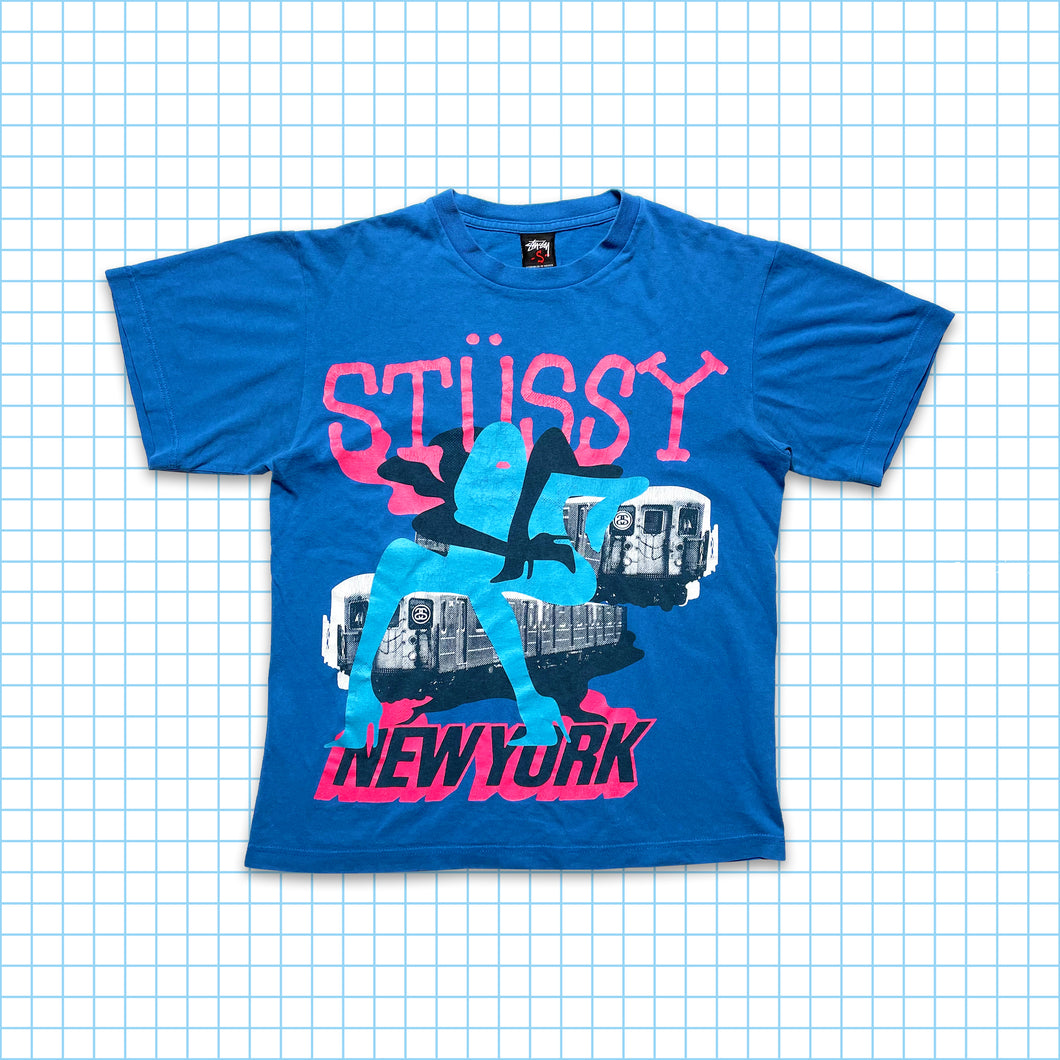 T-shirt bleu vintage Stüssy New York - Petit