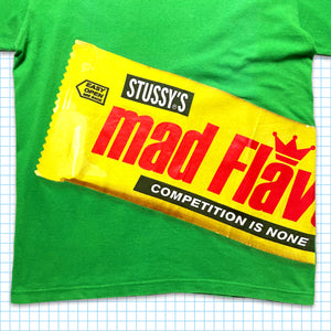Vintage Stüssy Mad Flavour Volt Green Tee - Small