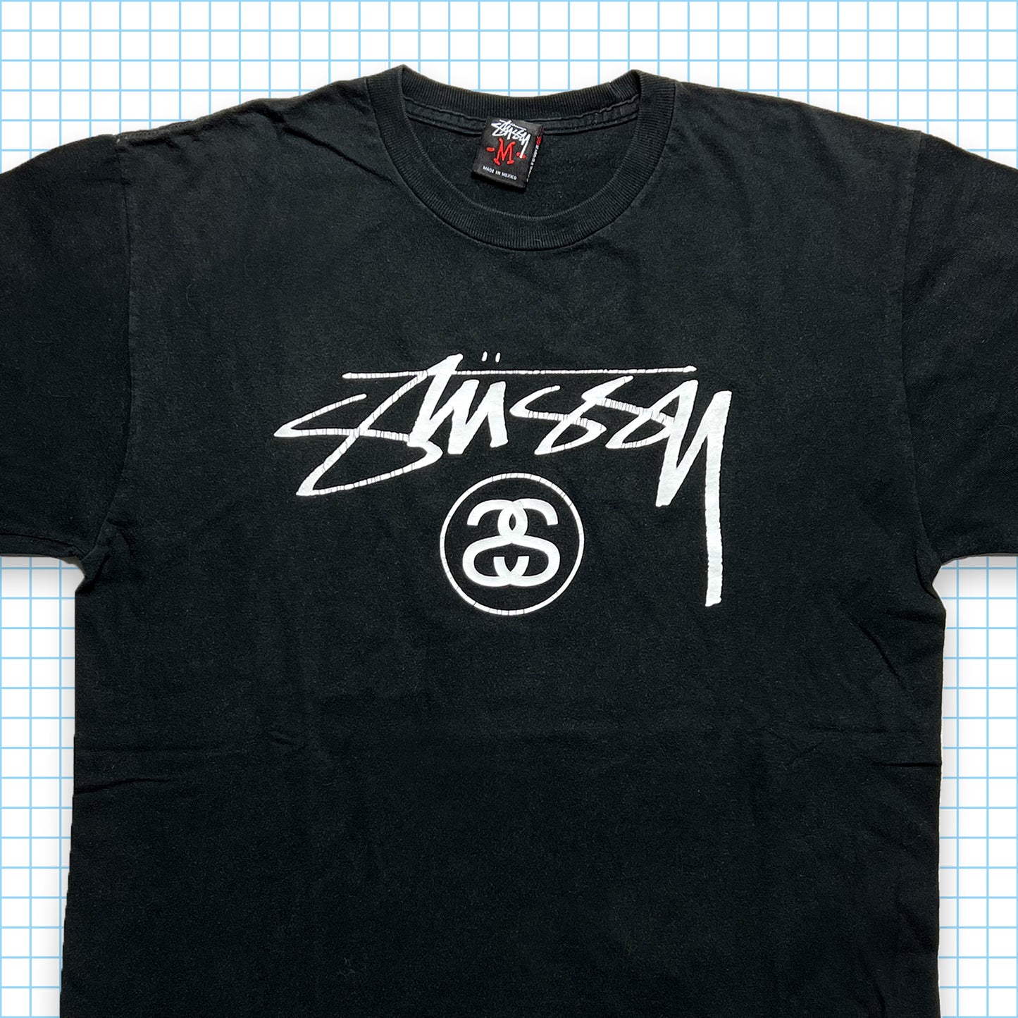 Vintage Stüssy Black Spellout Tee - Medium