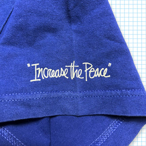 T-shirt bleu royal vintage Stüssy « Augmentez la paix » - Moyen