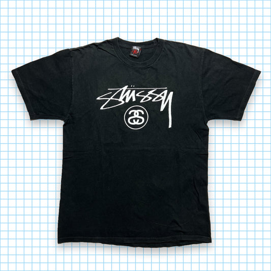 Vintage Stüssy Black Spellout Tee - Medium