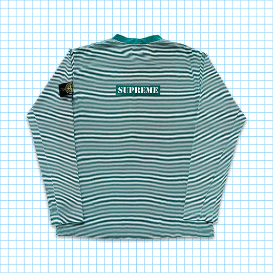 Supreme x Stone Island Green Striped Longsleeve SS15’ - Large