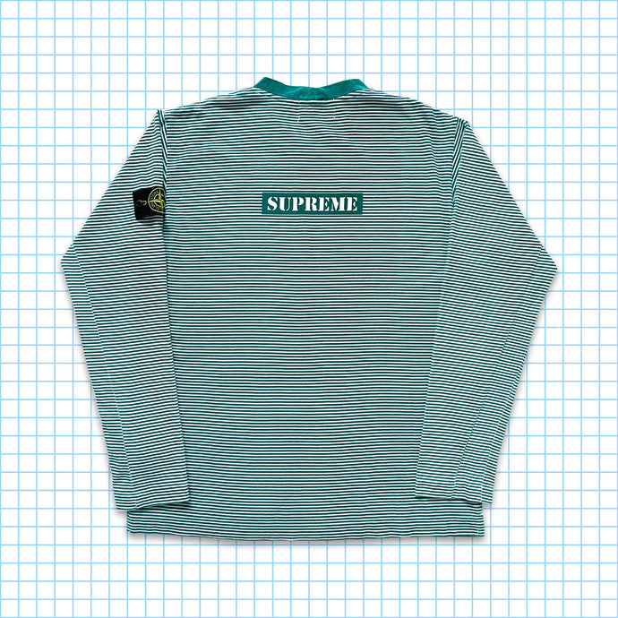 Supreme x Stone Island Green Striped Longsleeve SS15’ - Large