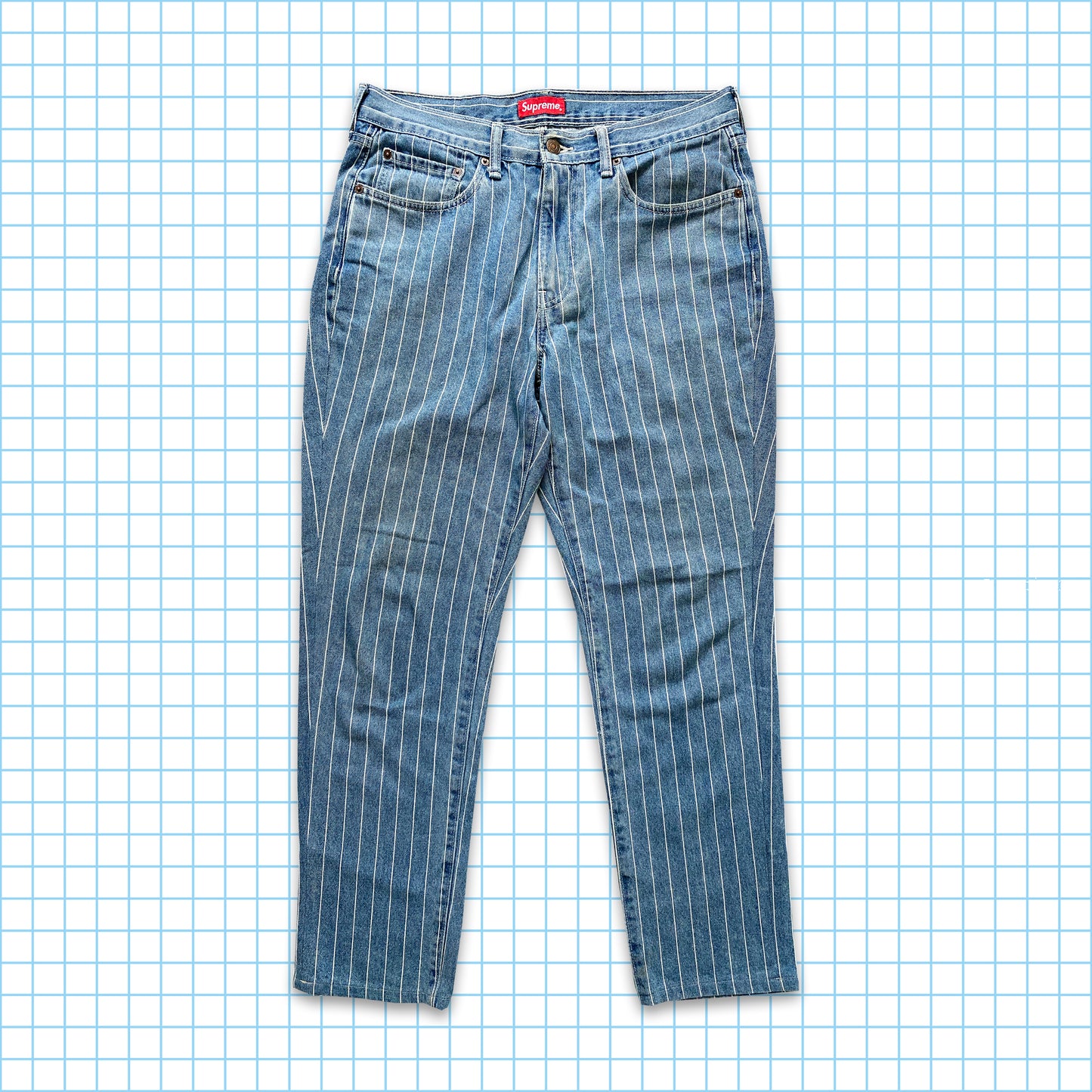 Levi's x Supreme Pin Stripe Denim délavé - Taille 32"