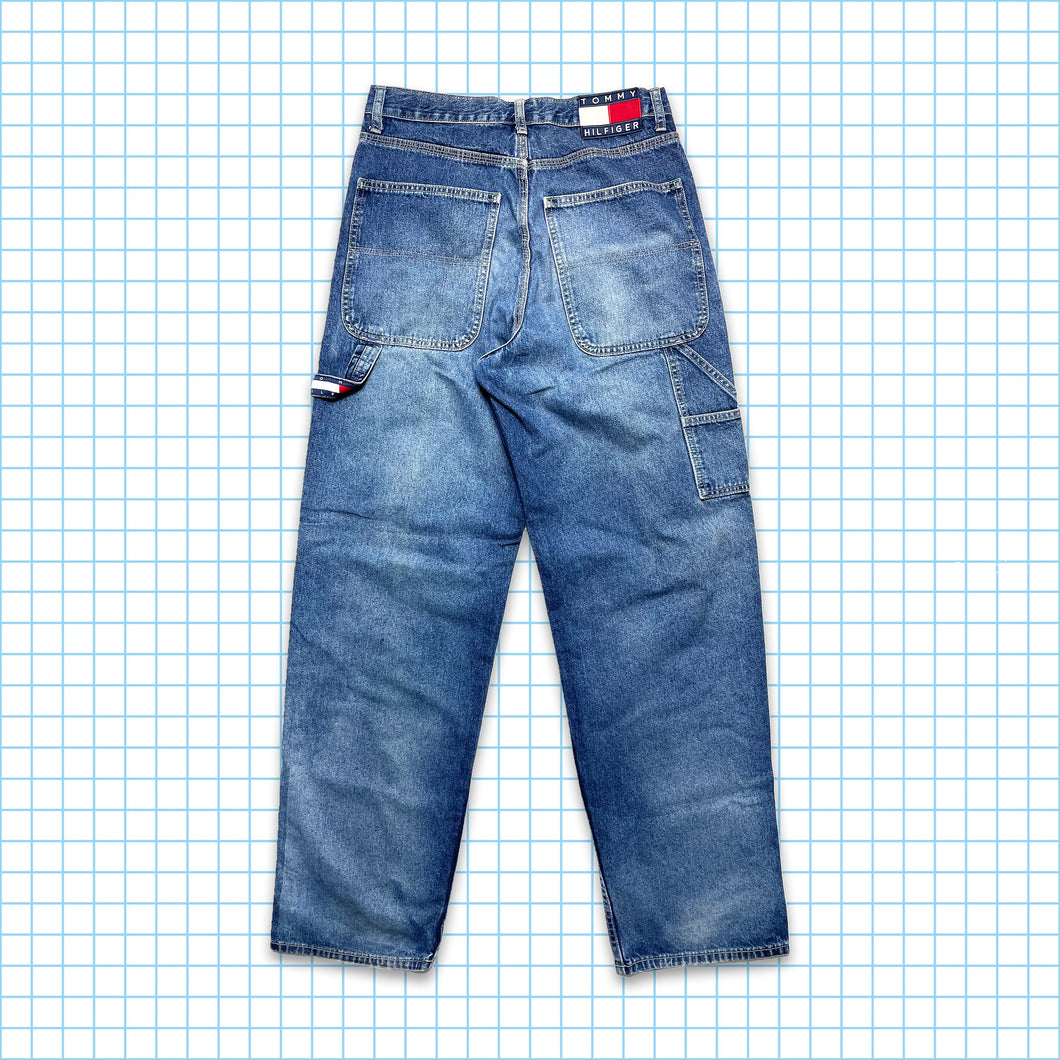 vintage 90's Tommy Hilfiger Washed Carpenter Jeans - Taille 30 / 32 »