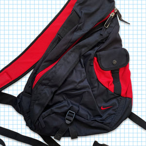 Vintage Nike Technical Red/Black Tri-Harness Cross Body Bag