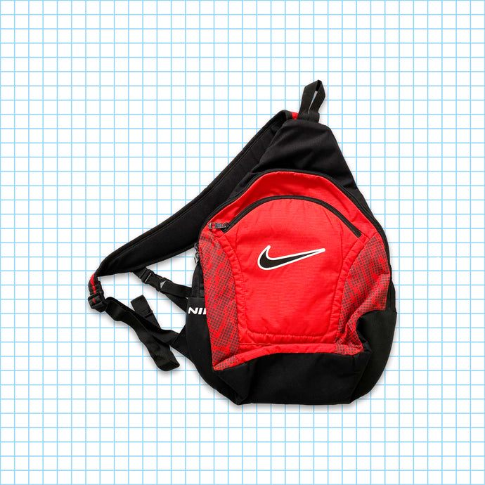 Vintage Nike Technical Red/Black Swoosh Tri-Harness Cross Body Bag