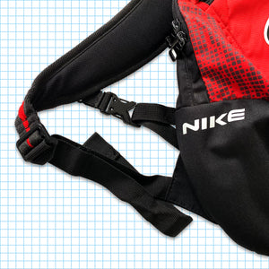 vintage Nike Technique Rouge/Noir Swoosh Tri-Harness Cross Body Bag