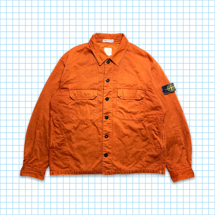 ヴィンテージ Stone Island ブラッシュド コットン ダブル ブレスト ポケット チョア ジャケット - L / Extra L