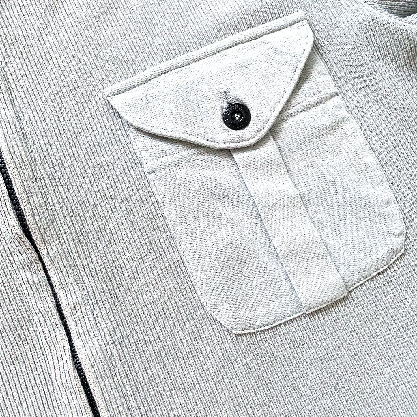 vintage Stone Island Côtelé Tricot Double Poitrine Poche Surchemise AW00'