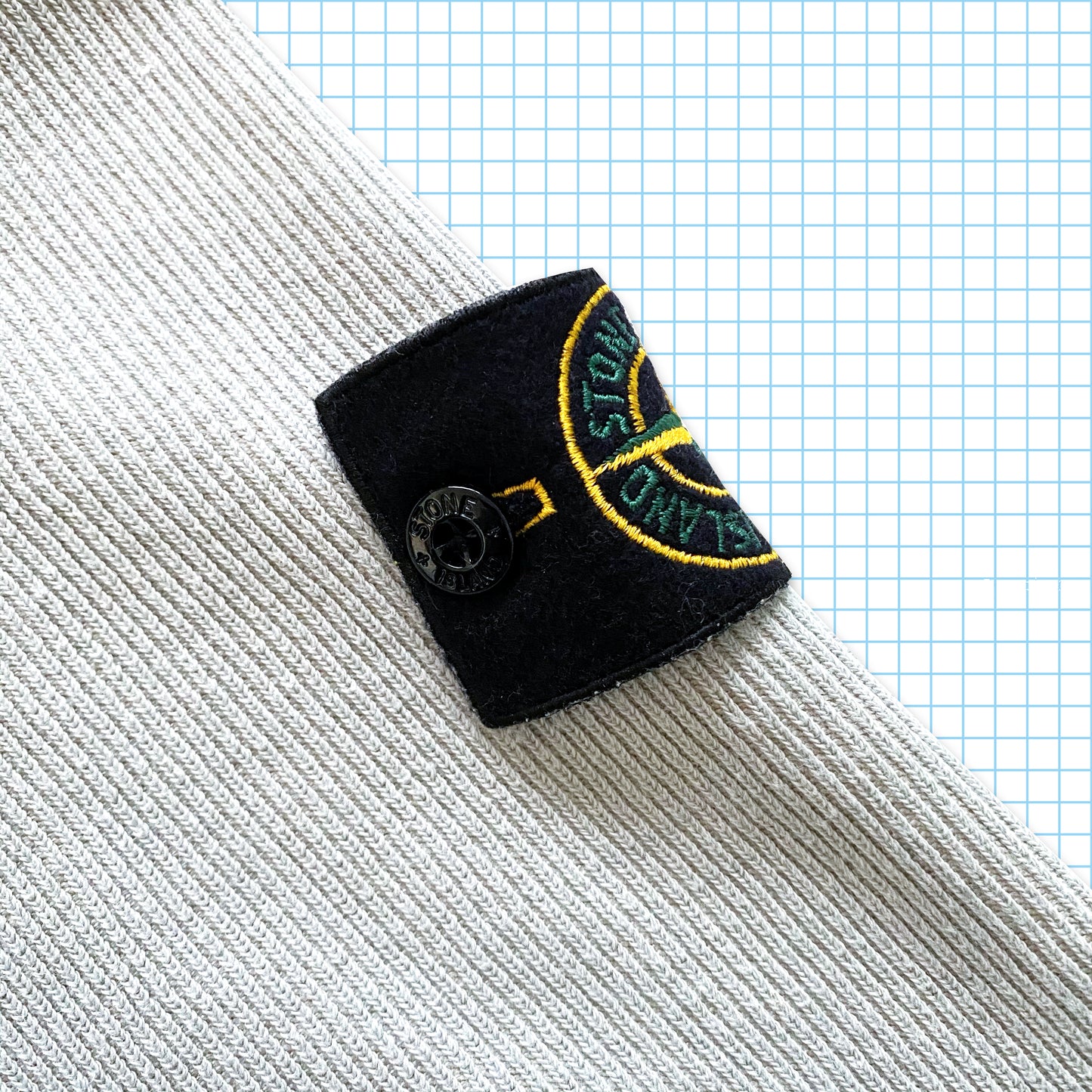 vintage Stone Island Côtelé Tricot Double Poitrine Poche Surchemise AW00'