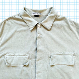 Vintage Stone Island Grey Heavy Cotton Double Breast Pocket Shirt SS98’ - Extra Large / Extra Extra Large