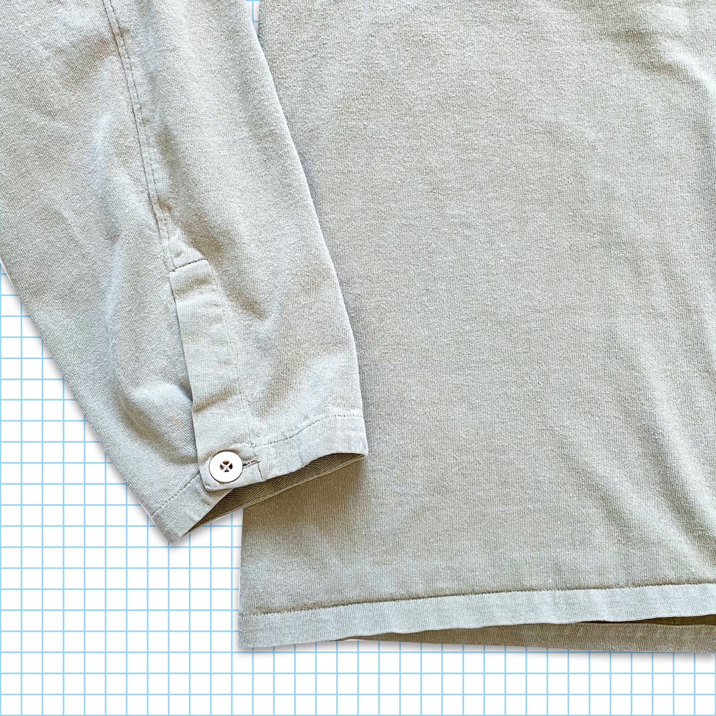 vintage Stone Island Gris Coton Lourd Double Poitrine Poche Chemise SS98' - Extra Large / Extra Extra Large