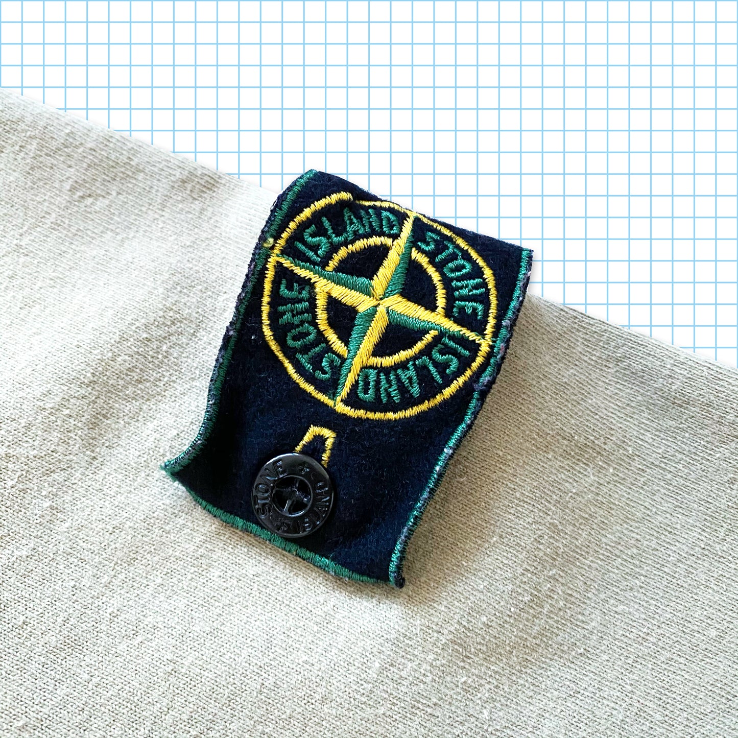 vintage Stone Island Gris Coton Lourd Double Poitrine Poche Chemise SS98' - Extra Large / Extra Extra Large