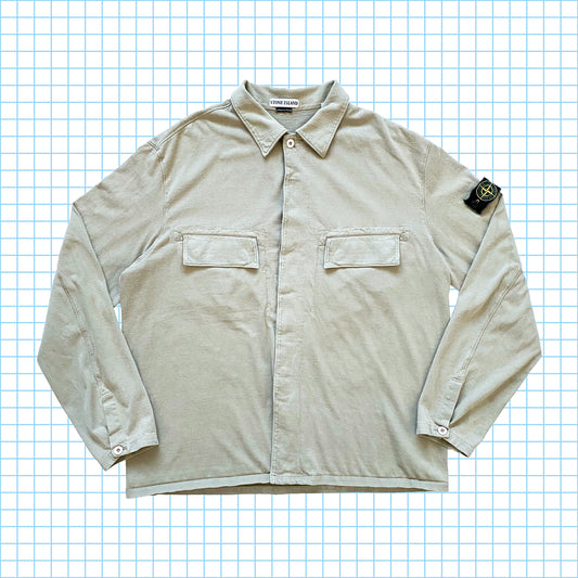 vintage Stone Island Gris Coton Lourd Double Poitrine Poche Chemise SS98' - Extra Large / Extra Extra Large