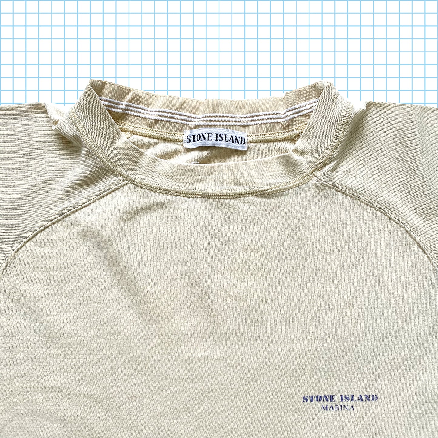 Early 90’s Stone Island Marina Heavy Spell Out Tee - Medium / Large