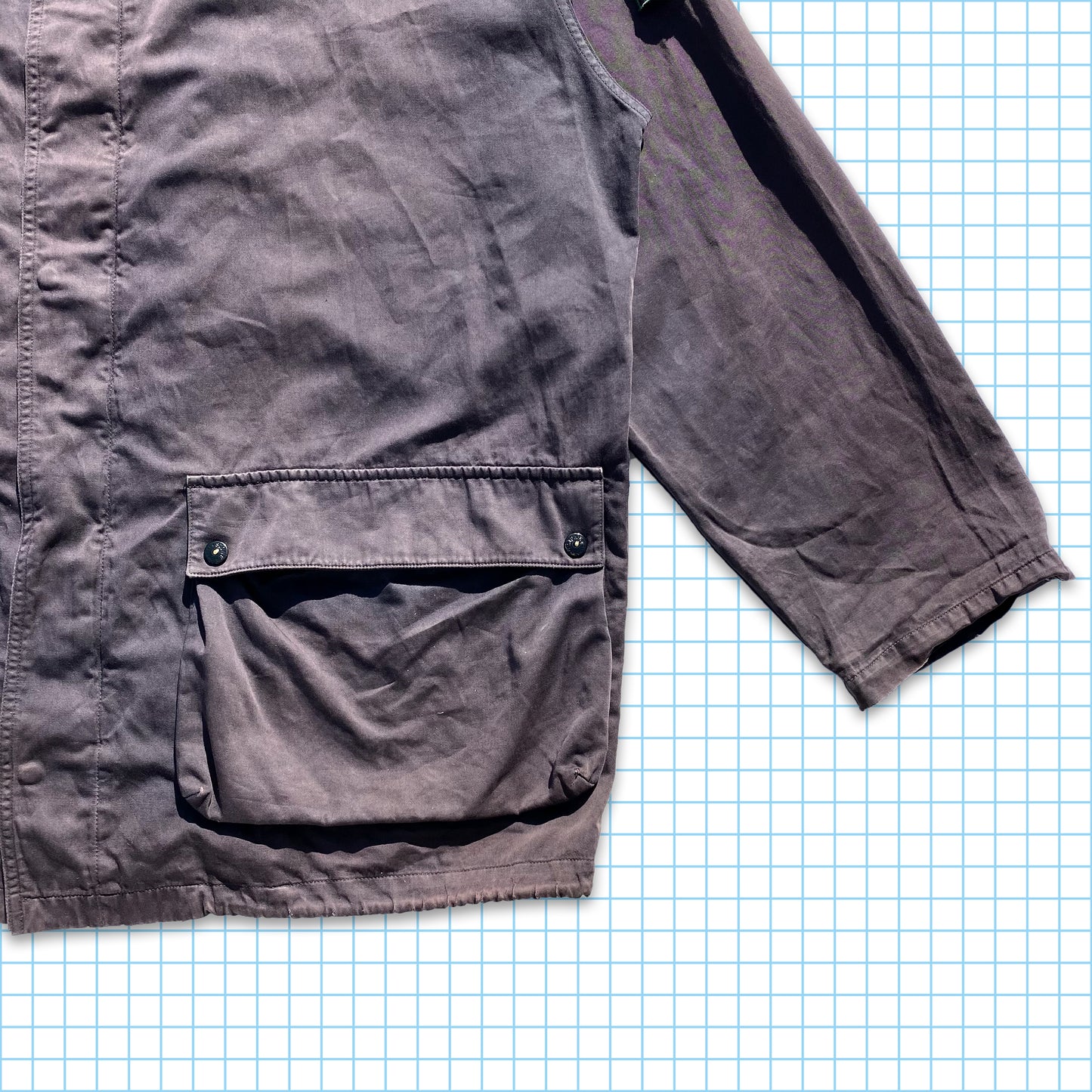 Fin des années 90 Stone Island Dutch Rope Raso Gommato Trench Coat - Extra Large