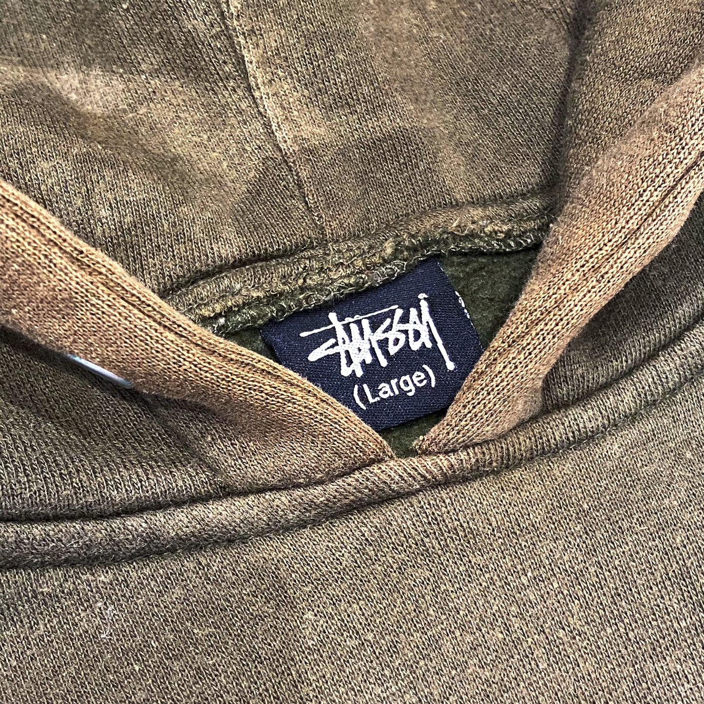 Sweat à capuche vert forêt Stüssy vintage des années 90