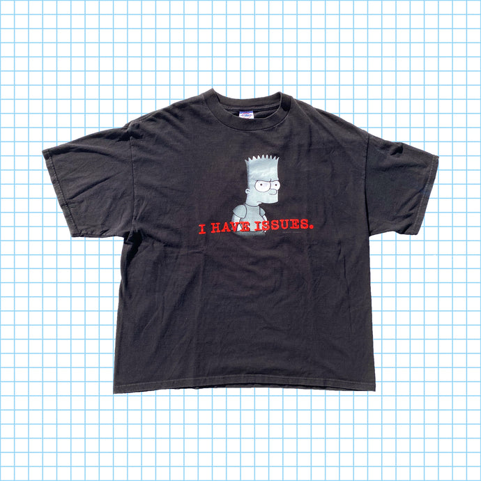 90 年代のバート シンプソン「I Have Issues」T シャツ