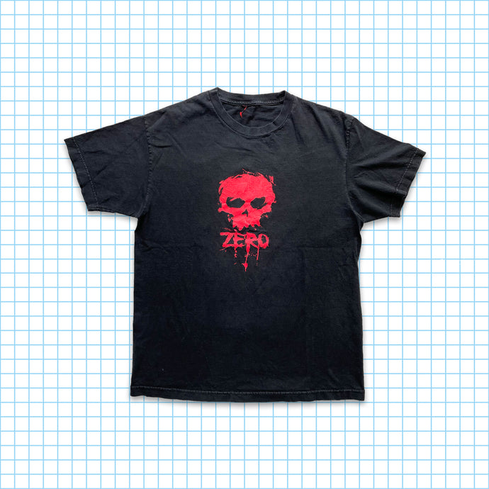 Vintage Zero Red Skull Graphic Tee - Large