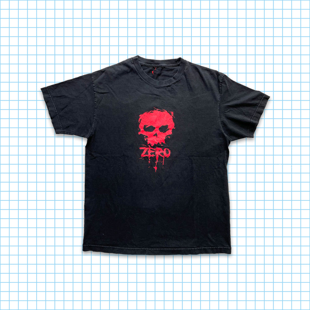 Vintage Zero Red Skull Graphic Tee - Large