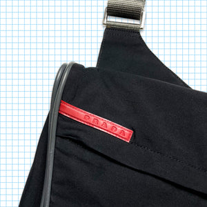 Vintage Prada Sport Black Flap Pocket Side Bag