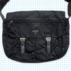 Vintage Prada Milano Black Buckle Closure Side Bag