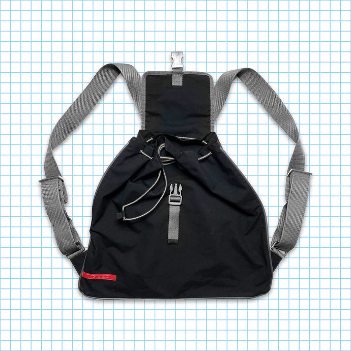 Vintage Prada Sport Black Drawstring Backpack