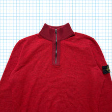 Load image into Gallery viewer, Stone Island Crimson Red Ribbed Quarter Zip - Large / Extra Large