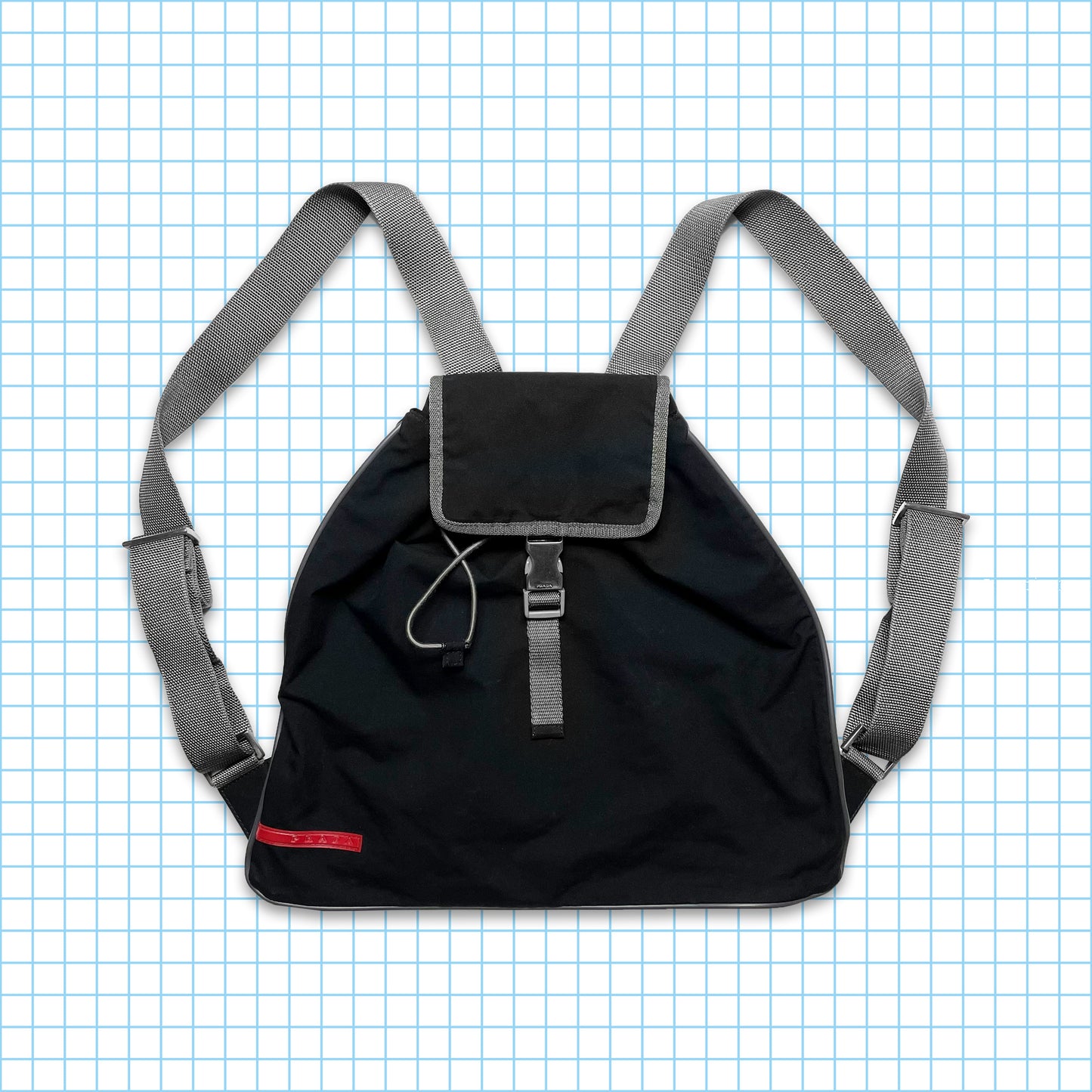 Vintage Prada Sport Black Drawstring Backpack