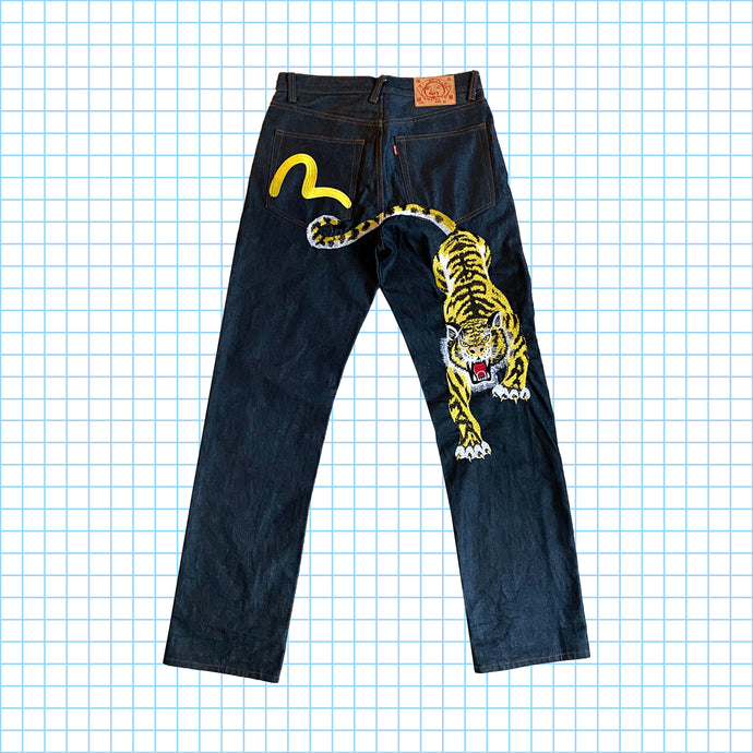 Evisu Bootleg Tiger Embroidered Denim - 32” Waist