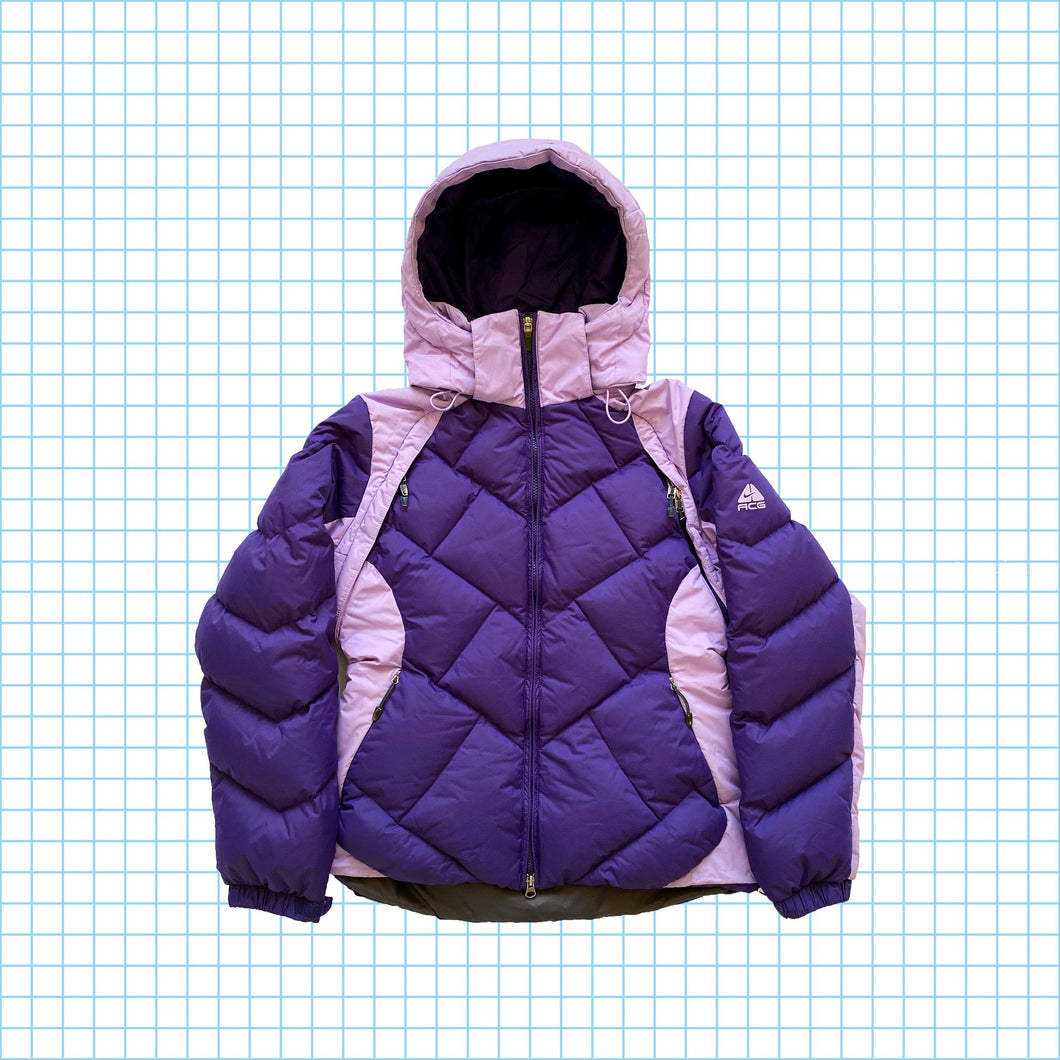 vintage Nike ACG Deux Tons Violet Puffer Jacket - Petit