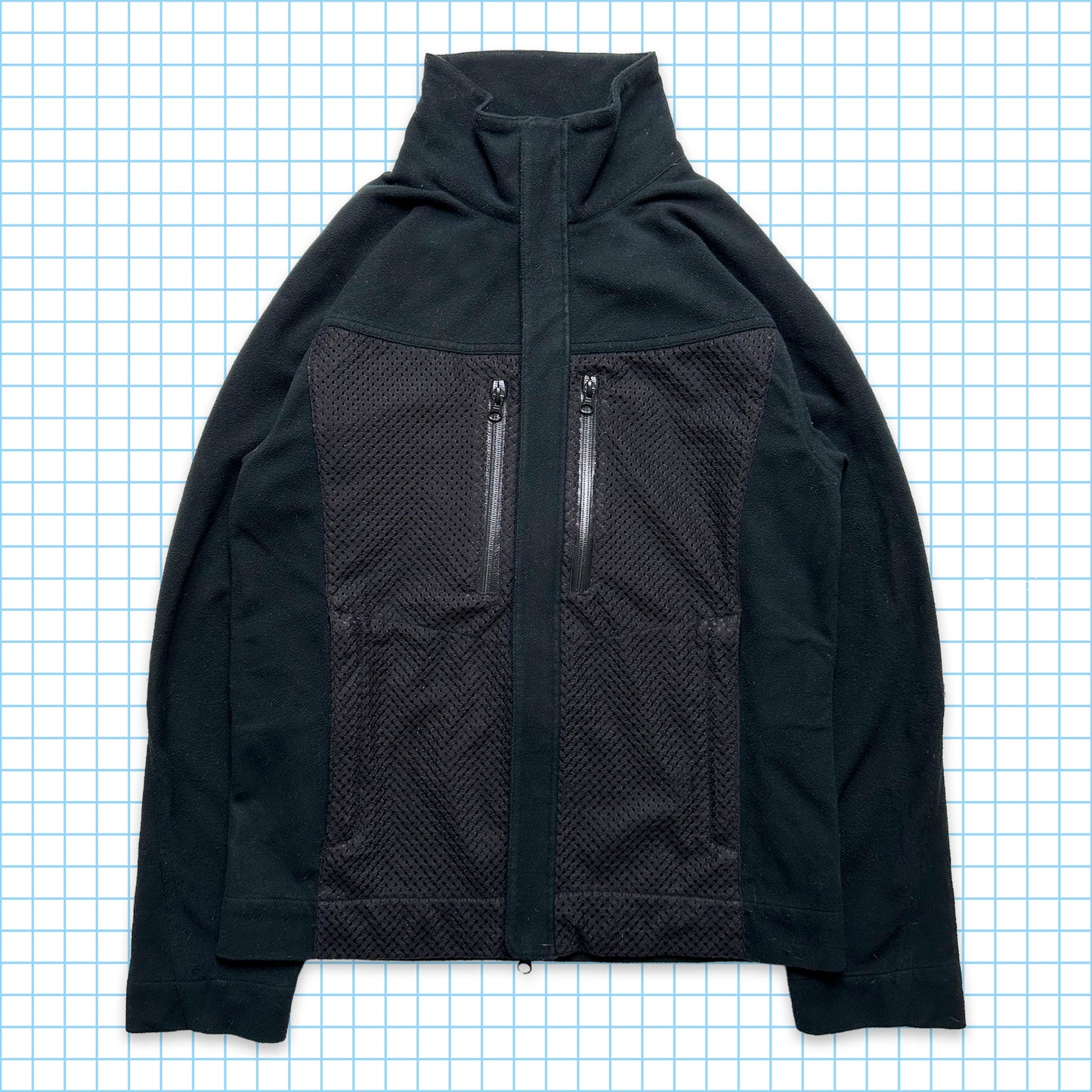 Comme des Garcons Tonal Black Mesh Multi Pocket Jacket - Small