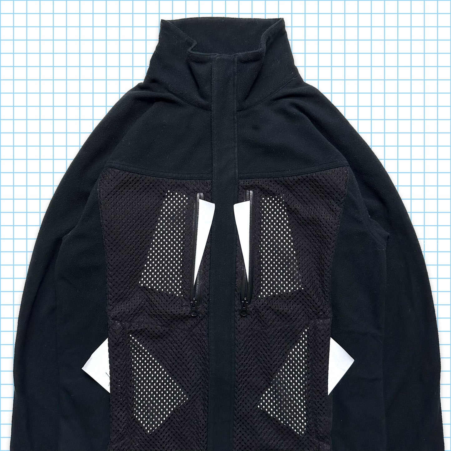 Comme des Garcons Tonal Black Mesh Multi Pocket Jacket - Small