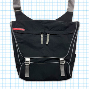 Vintage Prada Sport Black Flap Pocket Side Bag