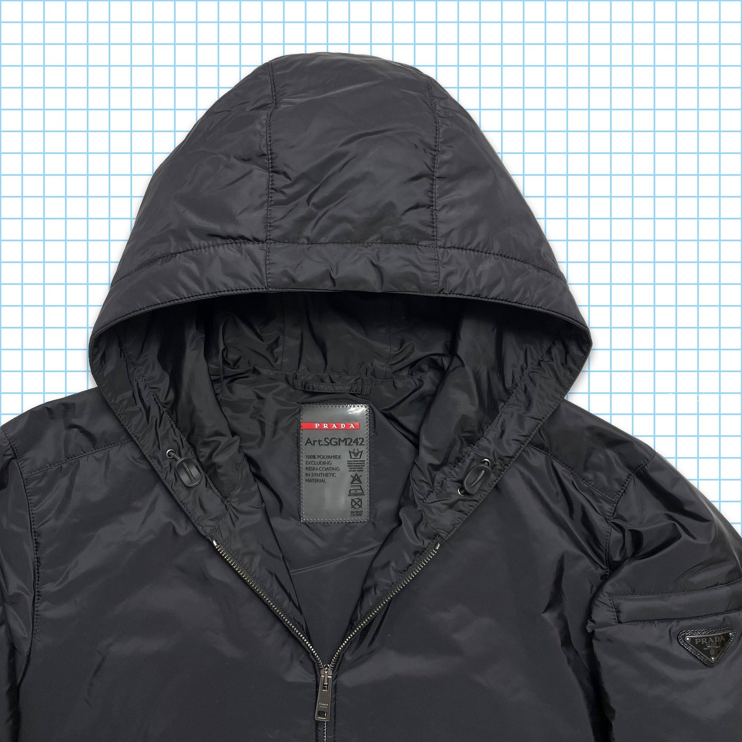 Prada Milano Padded Nylon Down Jacket - Small / Medium