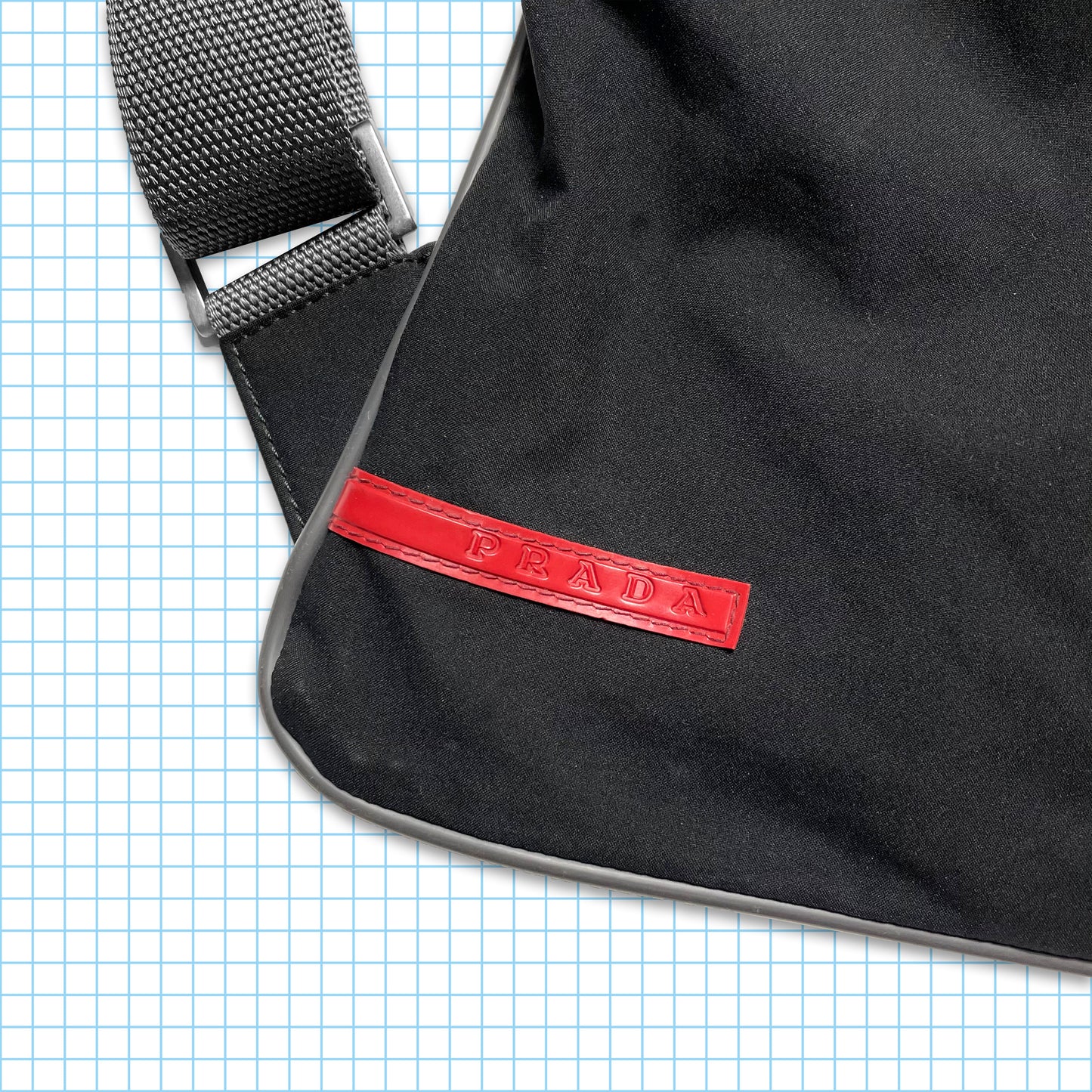 Vintage Prada Sport Black Drawstring Backpack