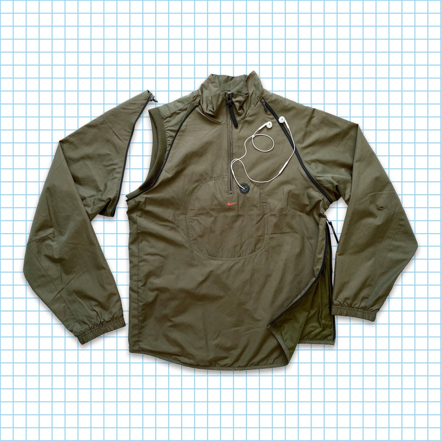 Early 00's Nike 2in1 Convertible MP3 Jacket - Small & Medium