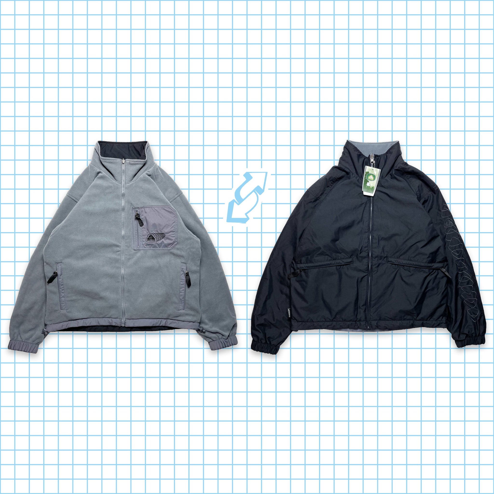 Nike ACG Nylon / Fleece Reversible Jacket Fall 00' - Medium