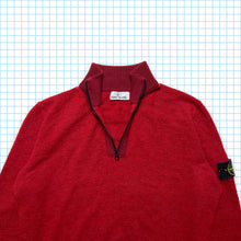 Carica l&#39;immagine nel visualizzatore di Gallery, Stone Island Crimson Red Ribbed Quarter Zip - Large / Extra Large