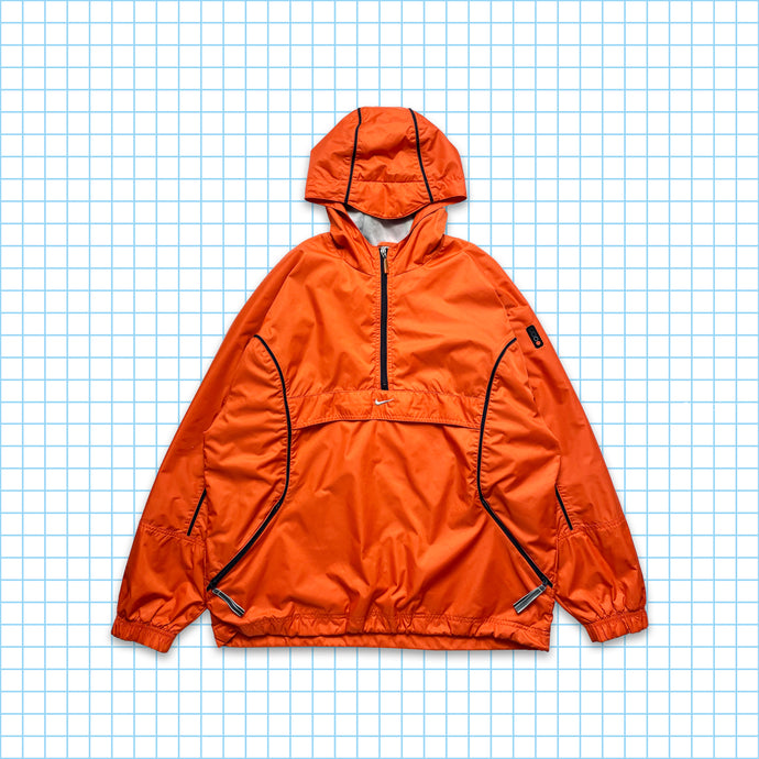 vintage Nike Bright Orange Center Swoosh Quarter Zip - Petit / Moyen