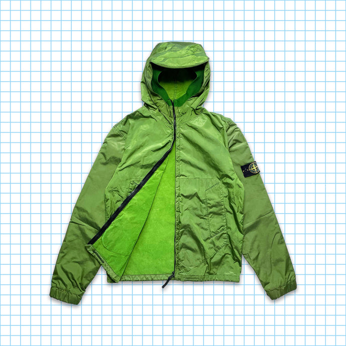 Stone Island - Veste en nylon et métal scintillant doublée de soie verte AW08'