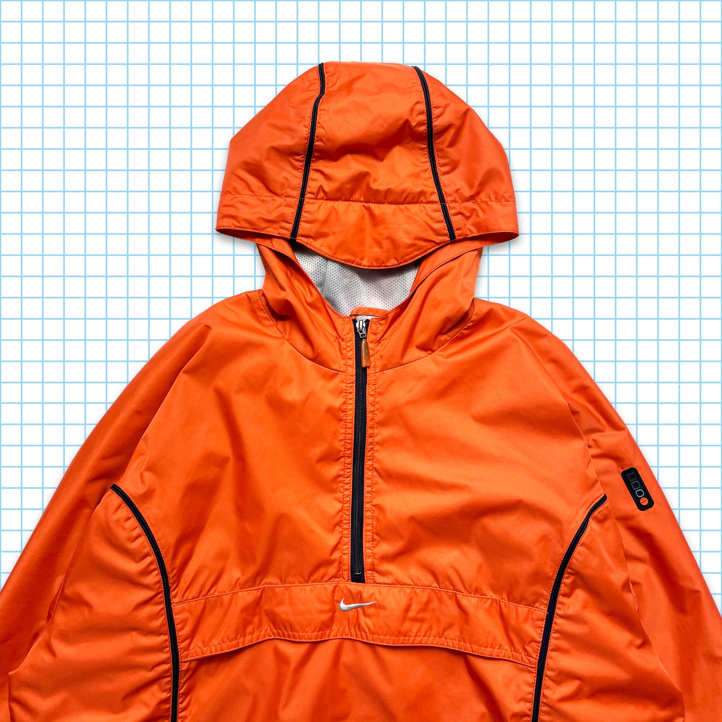 Vintage Nike Bright Orange Centre Swoosh Quarter Zip - Small / Medium