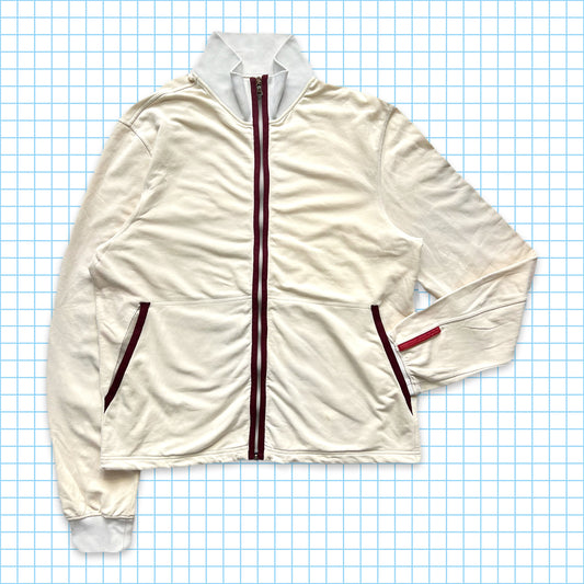 Prada Sport Haut de survêtement blanc cassé/bourgogne - Moyen